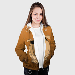 Куртка с капюшоном женская Крутой мой верный пес, цвет: 3D-белый — фото 2