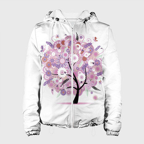 Женская куртка Цветочное Дерево / 3D-Белый – фото 1