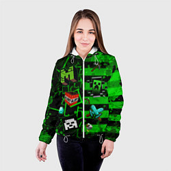 Куртка с капюшоном женская Minecraft Майнкрафт, цвет: 3D-белый — фото 2