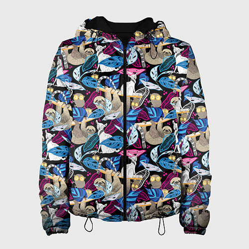 Женская куртка Ленивцы и Лемуры / 3D-Черный – фото 1