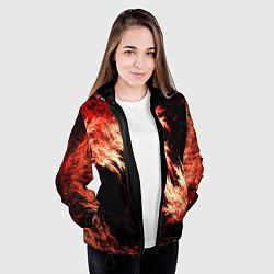 Куртка с капюшоном женская Битва огней, цвет: 3D-черный — фото 2