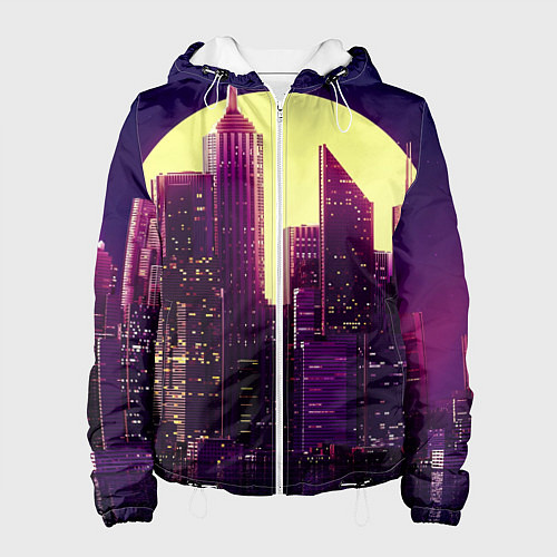 Женская куртка Неоновый город / 3D-Белый – фото 1