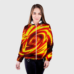 Куртка с капюшоном женская ОГНЕННЫЕ ВОЛНЫ FIRE STRIPES, цвет: 3D-белый — фото 2