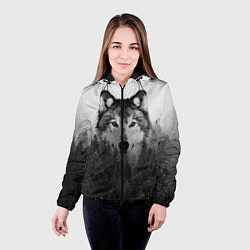 Куртка с капюшоном женская Волк, цвет: 3D-черный — фото 2
