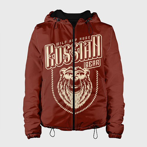 Женская куртка Русский медведь в очках / 3D-Черный – фото 1