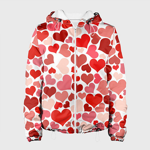 Женская куртка Множество сердец / 3D-Белый – фото 1