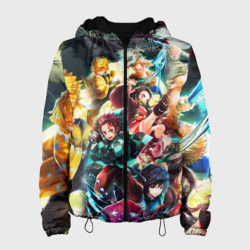 Женская куртка КЛИНОК РАССЕКАЮЩИЙ ДЕМОНОВ ПЕРСОНАЖИ / 3D-Черный – фото 1