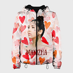 Женская куртка Manizha на фоне сердечек