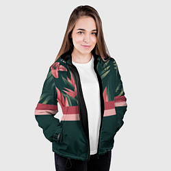Куртка с капюшоном женская Лилии, цвет: 3D-черный — фото 2