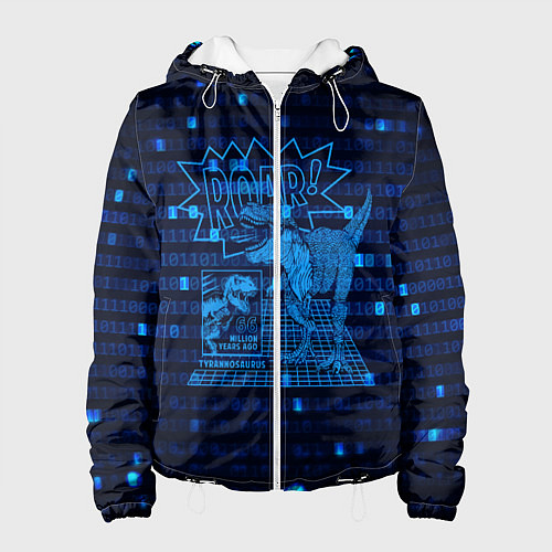 Женская куртка Проекция динозавра в 3D / 3D-Белый – фото 1