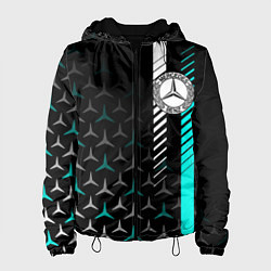 Куртка с капюшоном женская МЕРСЕДЕС AQUA BLACK GRADIENT, цвет: 3D-черный