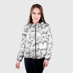 Куртка с капюшоном женская ПОРОДЫ СОБАК С ФОТОГРАФИЯМИ, цвет: 3D-черный — фото 2