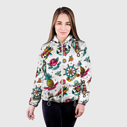 Куртка с капюшоном женская Old school Sailor, цвет: 3D-белый — фото 2