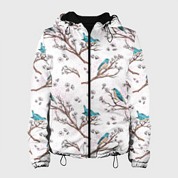 Женская куртка Птички весной на ветках Сакуры