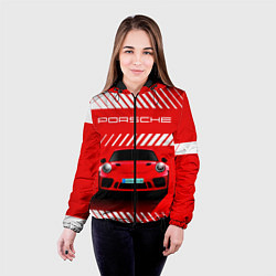 Куртка с капюшоном женская PORSCHE ПОРШЕ RED STYLE, цвет: 3D-черный — фото 2