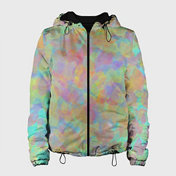 Куртка с капюшоном женская Цветные лепестки, цвет: 3D-черный