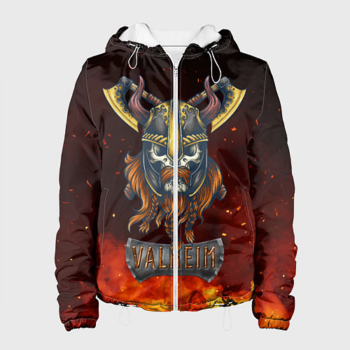 Женская куртка Valheim Череп викинга / 3D-Белый – фото 1