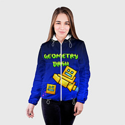 Куртка с капюшоном женская Geometry Dash, цвет: 3D-белый — фото 2
