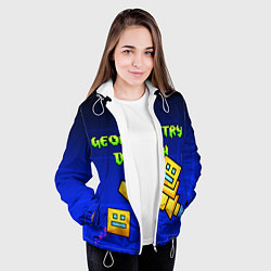 Куртка с капюшоном женская Geometry Dash, цвет: 3D-белый — фото 2