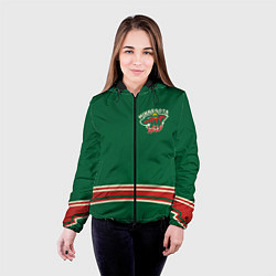 Куртка с капюшоном женская Minnesota Wild, цвет: 3D-черный — фото 2