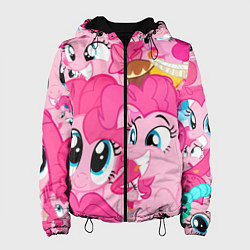 Куртка с капюшоном женская Pinkie Pie pattern, цвет: 3D-черный