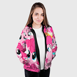 Куртка с капюшоном женская Pinkie Pie pattern, цвет: 3D-черный — фото 2