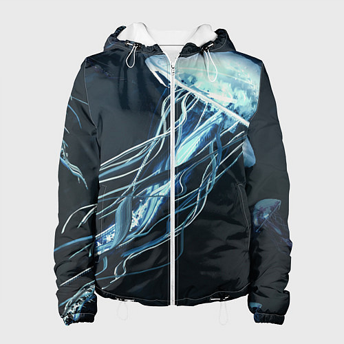 Женская куртка Рисунок медуза / 3D-Белый – фото 1