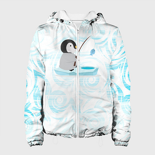 Женская куртка Пингвин рыбачит / 3D-Белый – фото 1