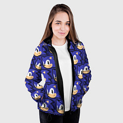 Куртка с капюшоном женская Sonic pattern, цвет: 3D-черный — фото 2
