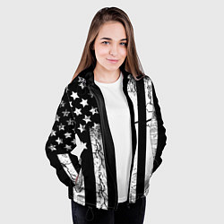 Куртка с капюшоном женская ЗВЕЗДНО-ПОЛОСАТЫЙ, цвет: 3D-черный — фото 2