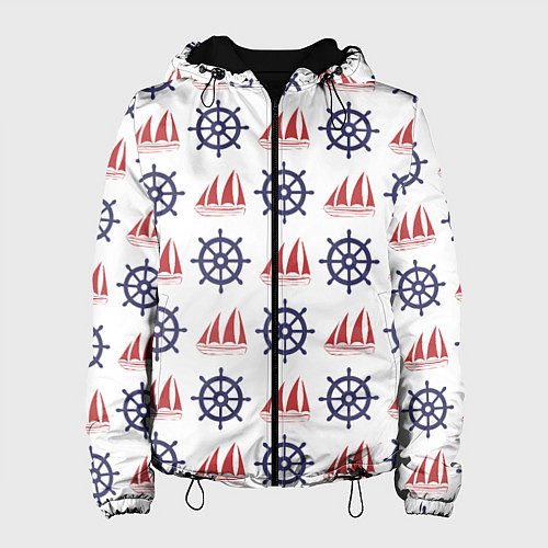 Женская куртка Корабли и штурвалы / 3D-Черный – фото 1