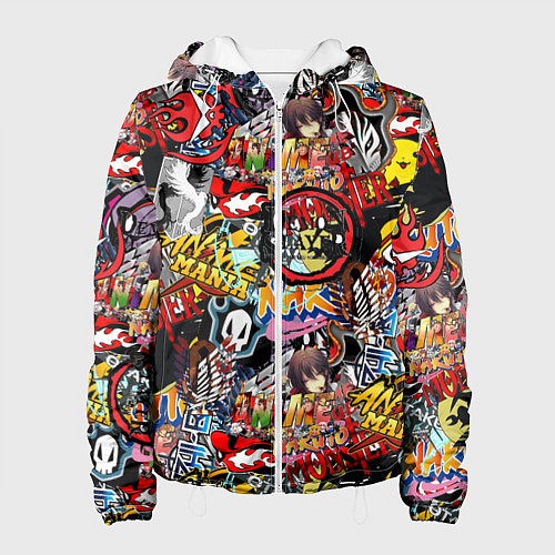 Женская куртка Логотипы Аниме Мультиков / 3D-Белый – фото 1