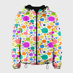 Куртка с капюшоном женская Разноцветные пятна, цвет: 3D-черный