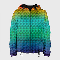 Куртка с капюшоном женская POP IT СИМПЛ ДИМПЛ, цвет: 3D-черный