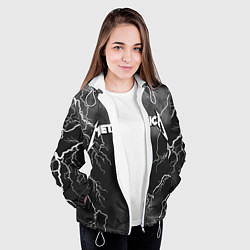 Куртка с капюшоном женская METALLICA РАЗРЯД МОЛНИИ, цвет: 3D-белый — фото 2