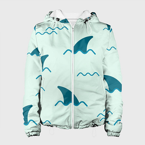 Женская куртка Плавники акул / 3D-Белый – фото 1