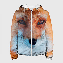Куртка с капюшоном женская Мордочка лисы, цвет: 3D-белый