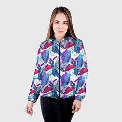 Куртка с капюшоном женская Абстракция пятна краски, цвет: 3D-черный — фото 2
