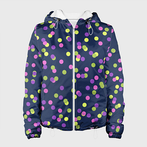 Женская куртка Абстракция-3 Горох / 3D-Белый – фото 1