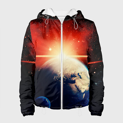 Женская куртка Космос земля 3D / 3D-Белый – фото 1