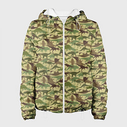 Женская куртка Динозавры камуфляж