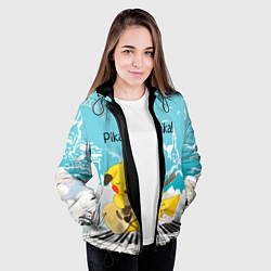 Куртка с капюшоном женская Пикачу играет на гитаре, цвет: 3D-черный — фото 2