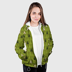 Куртка с капюшоном женская Лес Текстура, цвет: 3D-белый — фото 2