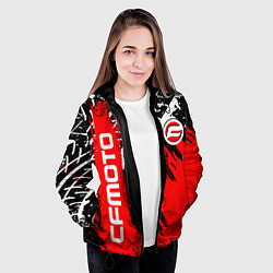 Куртка с капюшоном женская CFmoto СФ мото RED STYLE, цвет: 3D-черный — фото 2
