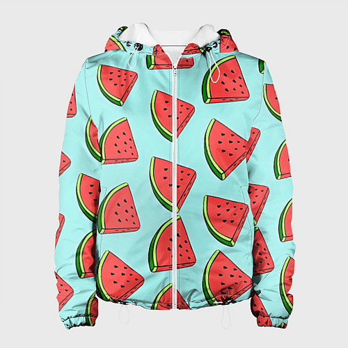 Женская куртка Дольки арбузов / 3D-Белый – фото 1
