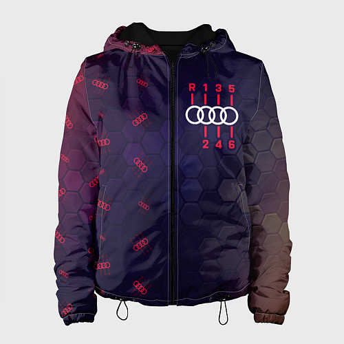 Женская куртка Audi - Gearbox - Hexagon Pattern / 3D-Черный – фото 1