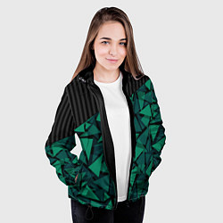 Куртка с капюшоном женская Геометрический узор, цвет: 3D-черный — фото 2
