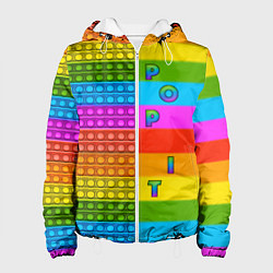 Женская куртка POP it вертикальная надпись