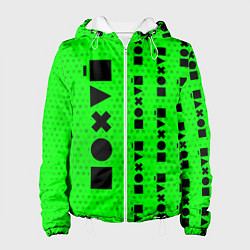 Куртка с капюшоном женская Безразличие - Космос Паттерн справа, цвет: 3D-белый