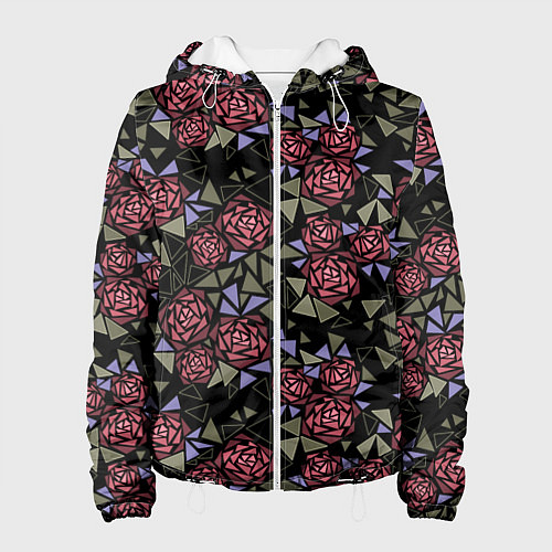 Женская куртка Цветочная мозаика / 3D-Белый – фото 1